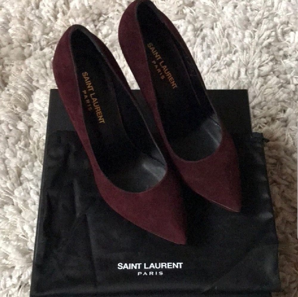 Saint Laurent Wine Janis Platform 105 Pumps